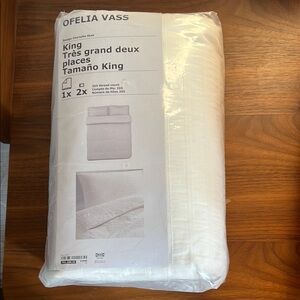 IKEA Ofelia Vass king sized White Duvet Cover Set Bedding